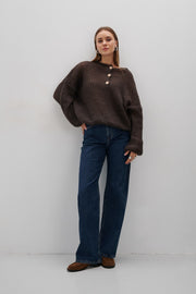 Brown wool alpaca jumper