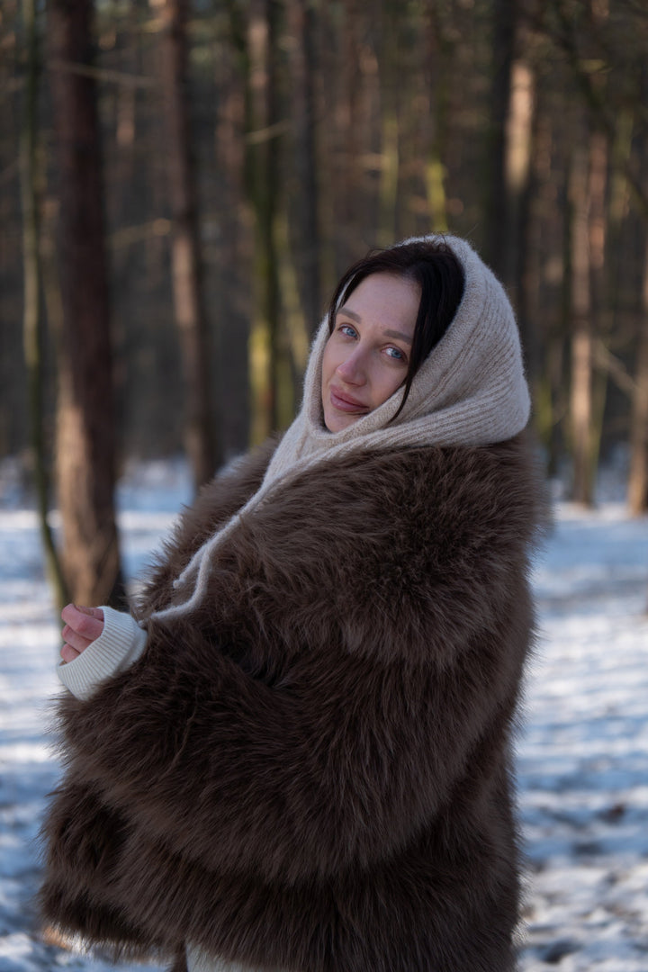 Balaclava of Cloudveil alpaca wool beige
