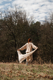 Cloudloom Shawl ecru alpaca wool openwork scarf
