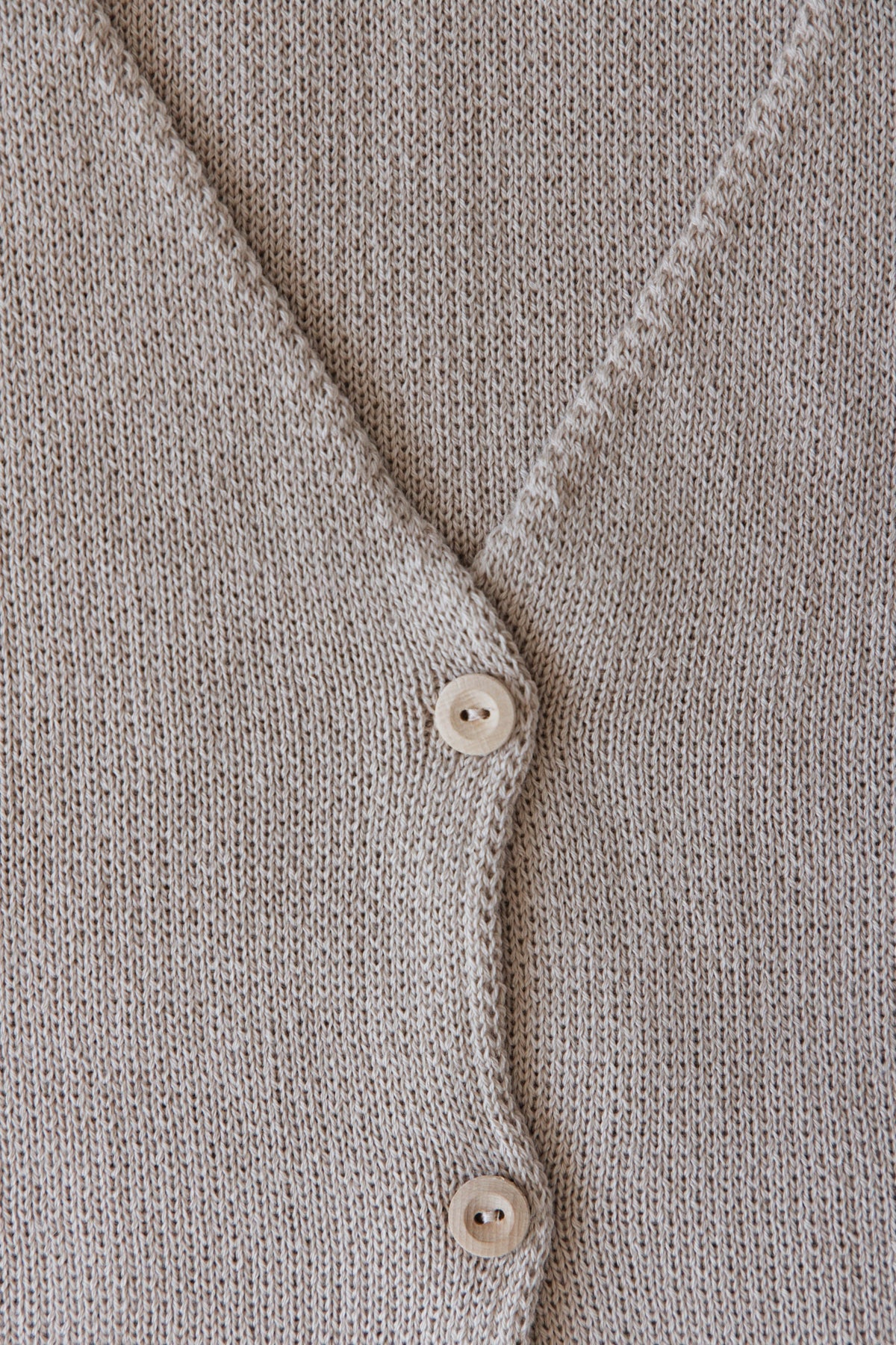 Organic cotton and cashmere button-up vest, beige