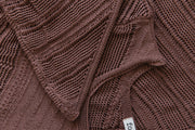 Cotton Mirage mocha long openwork dress
