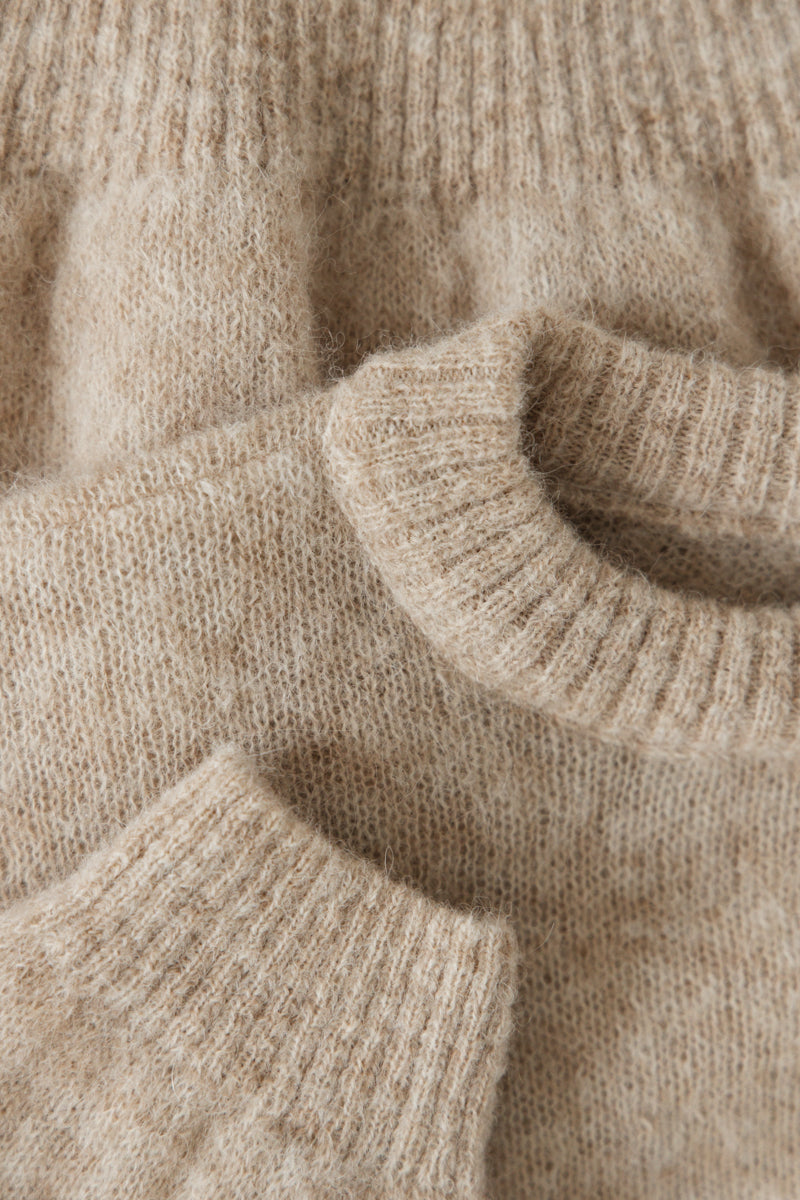 Aura Lightweight Beige Alpaca Wool Sweater