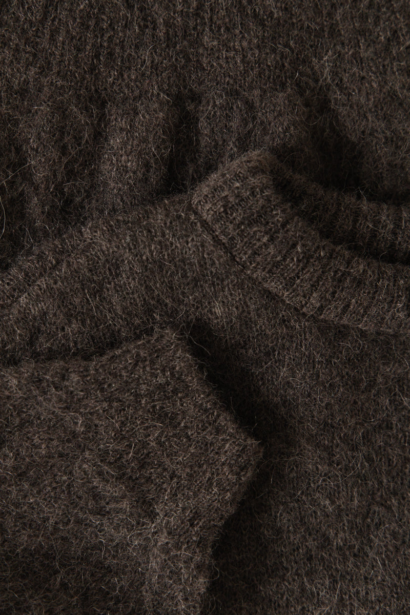 Aura Lightweight Brown Alpaca Wool Sweater