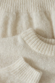 Aura ecru lightweight alpaca wool sweater