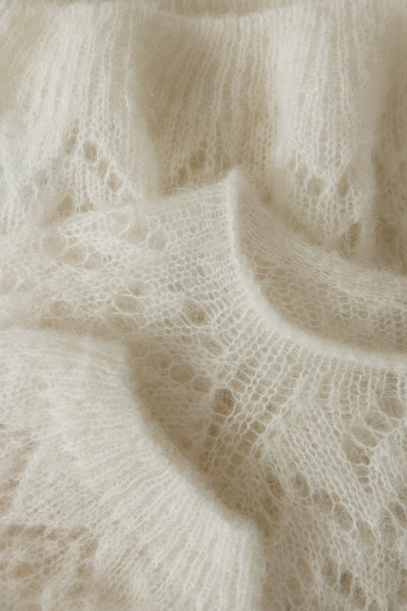 Sweter z wełny alpaki i wełny virgin Soft Mirage ecru