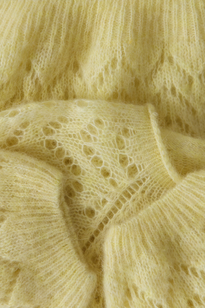 Sweter z wełny alpaki i wełny virgin Soft Mirage żółty