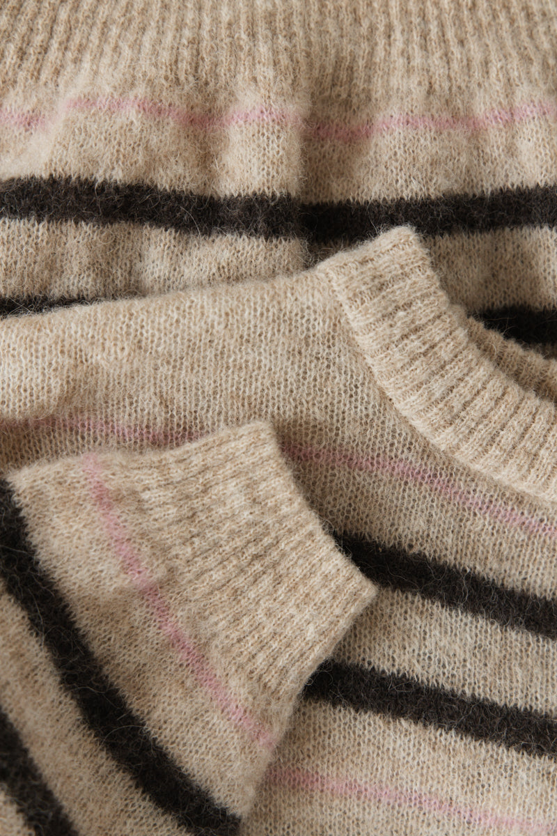 Gentle Lines Lightweight Beige Alpaca Wool Sweater