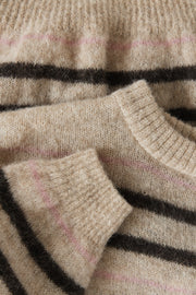 Gentle Lines Lightweight Beige Alpaca Wool Sweater