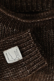 Brown undyed alpaca wool and mako cotton sweater