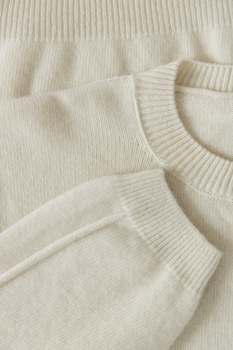 Softscape ecru cashmere and merino wool sweater