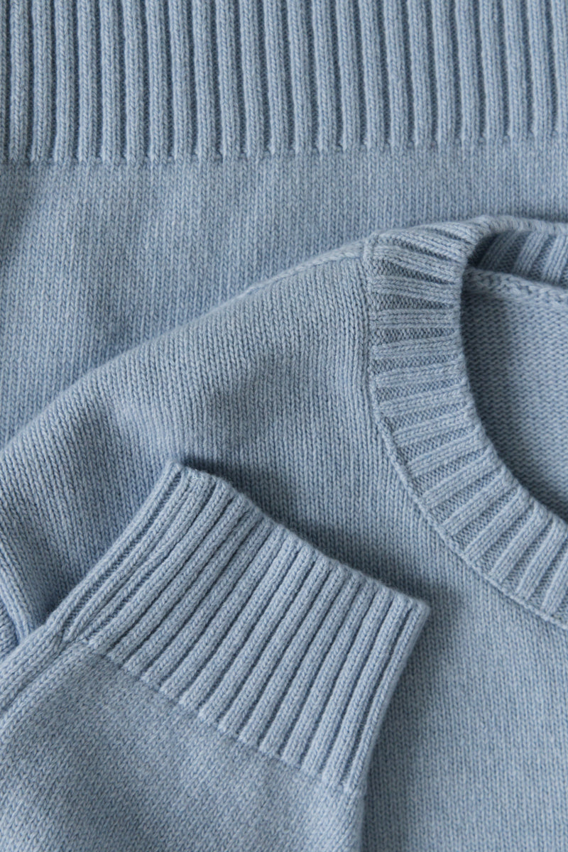 Calm Blue Cashmere and Merino Wool Cardigan