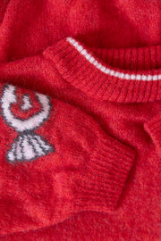 Sweter z wełny alpaki Candy Knit czerwony