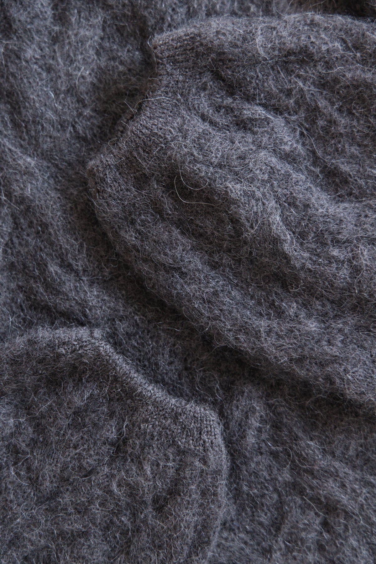 Delicate brown alpaca wool mist sweater