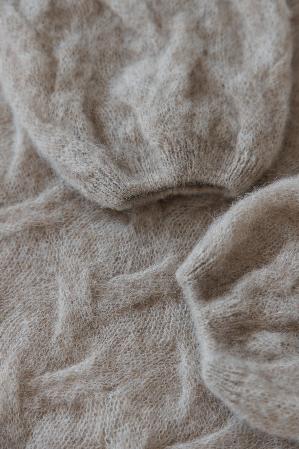 Delicate alpaca wool soft blossom mist sweater beige
