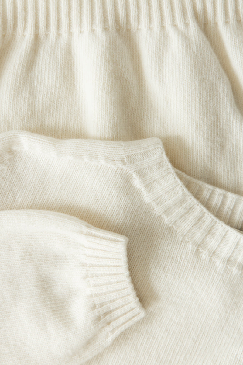 Elegant Flow Ecru Merino Wool Sweater