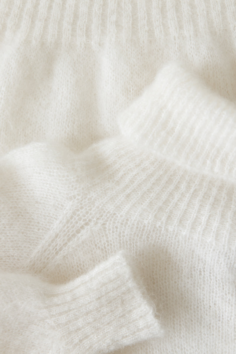 Sweter z wełny kid moher Kid Mohair Whisper ecru