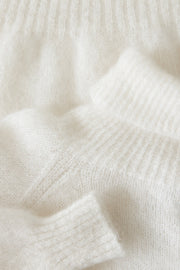 Kid Mohair Whisper ecru wool sweater