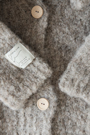 Undyed alpaca wool bucle cardigan