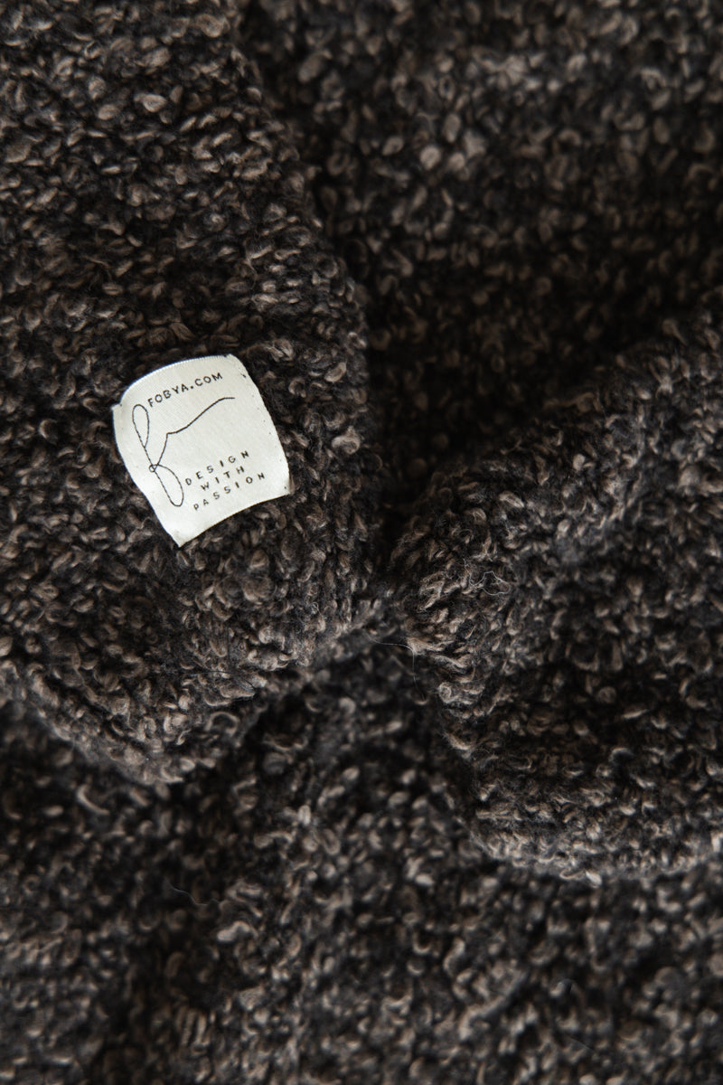 Sweter z wełny merynos Earth Dune brązowy