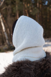 Balaclava z wełny alpaki Cloudveil ecru