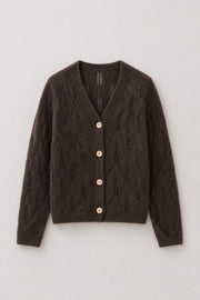 Delicate pink alpaca wool mist cardigan
