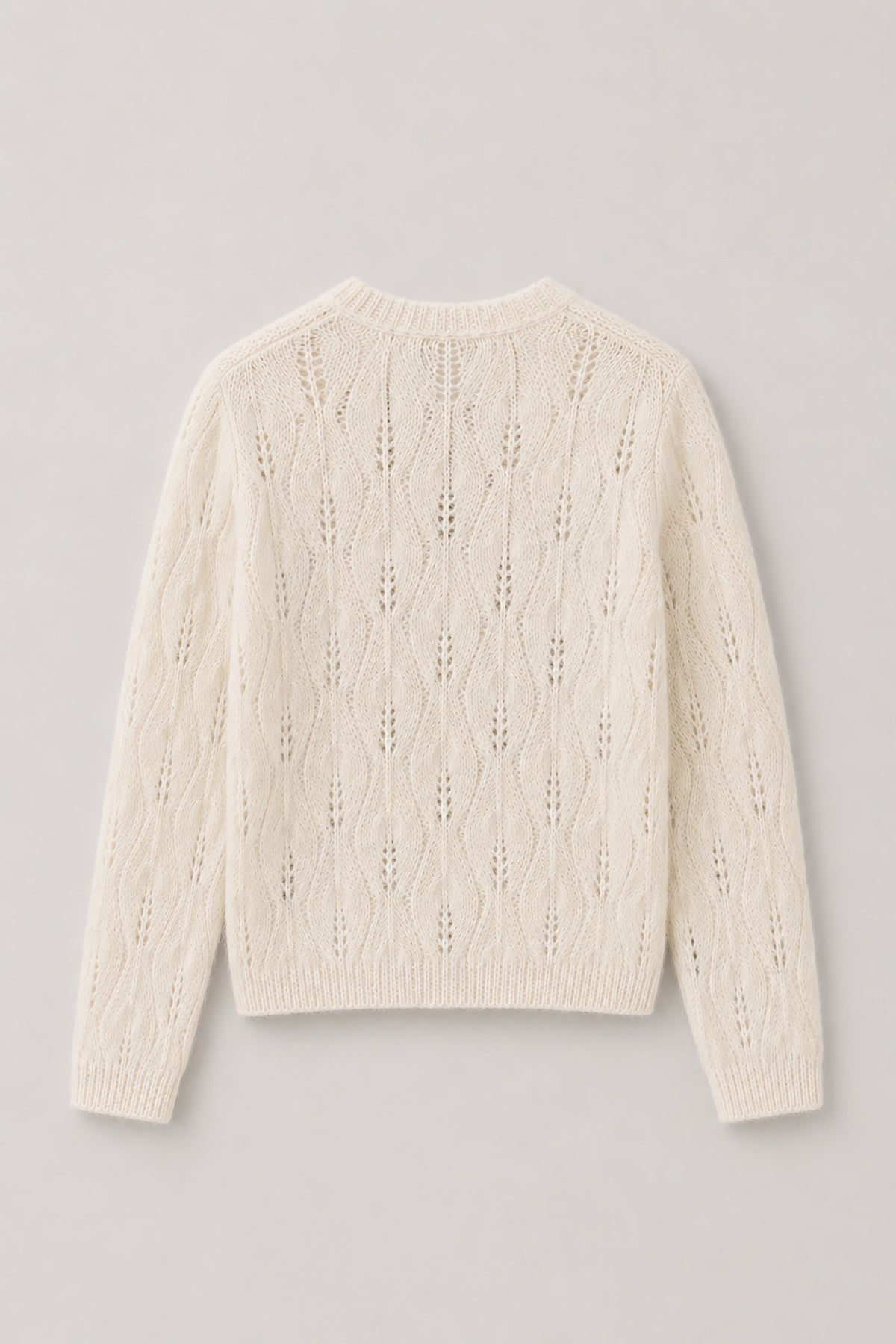 Delicate ecru alpaca wool mist cardigan