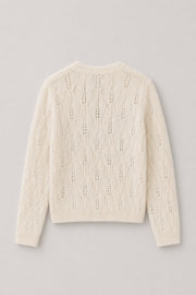 Delicate ecru alpaca wool mist cardigan