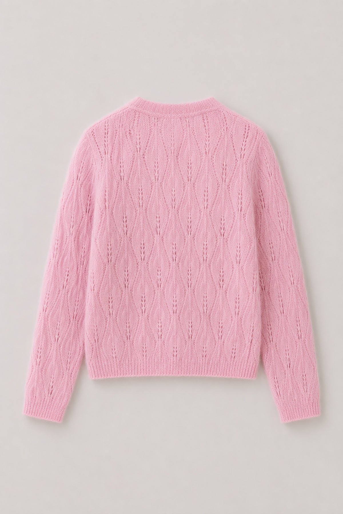 Delicate pink alpaca wool mist cardigan