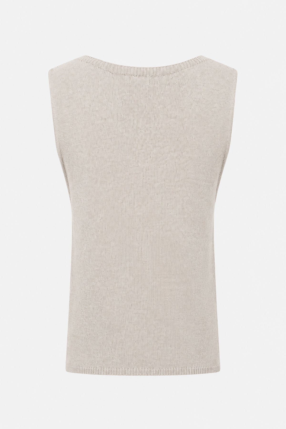 Beige hemp and linen top