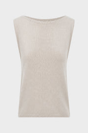 Beige hemp and linen top