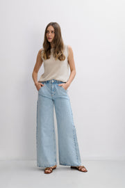 Beige hemp and linen top