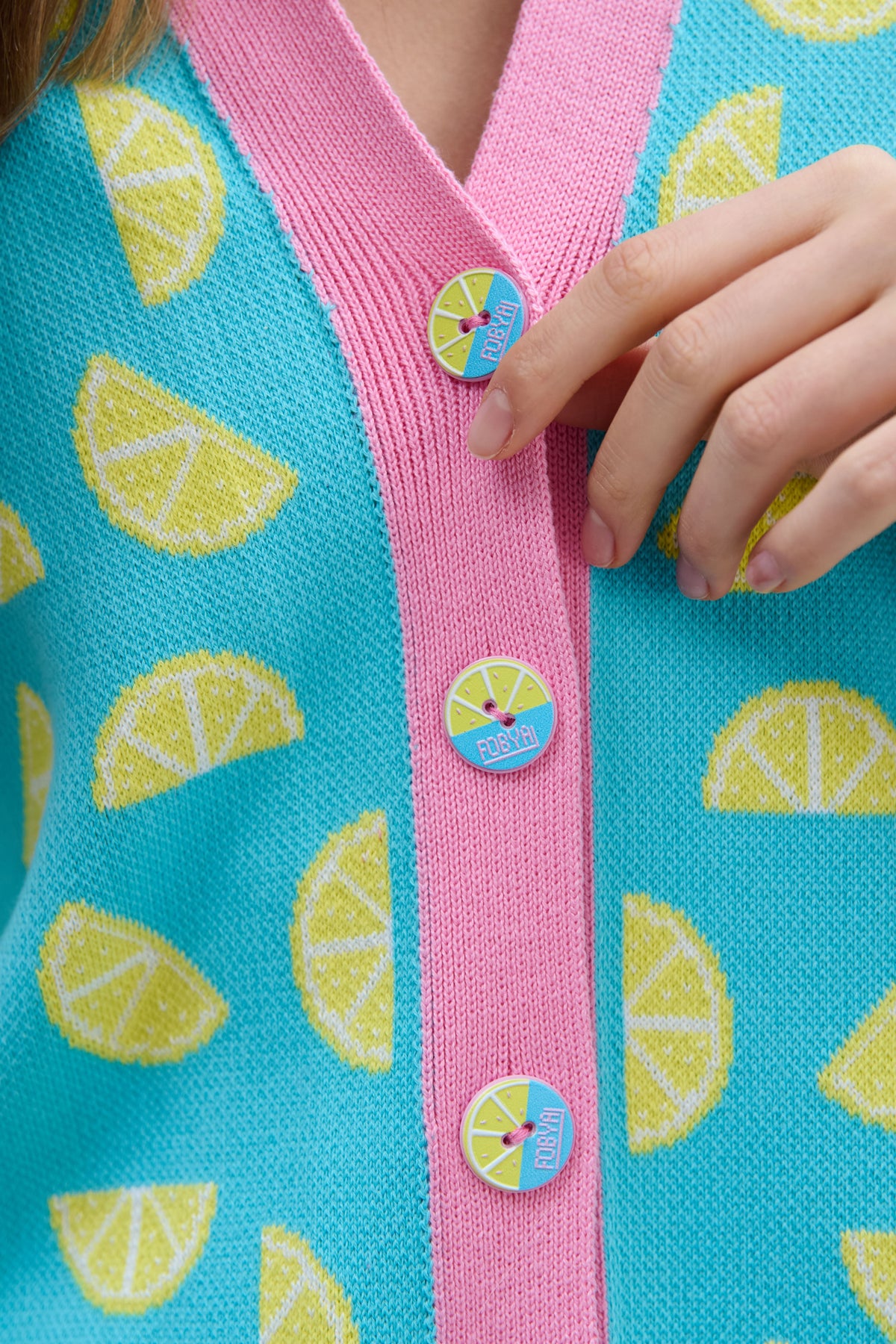 Kardigan bawełniany cytryna - Lemon Vibe