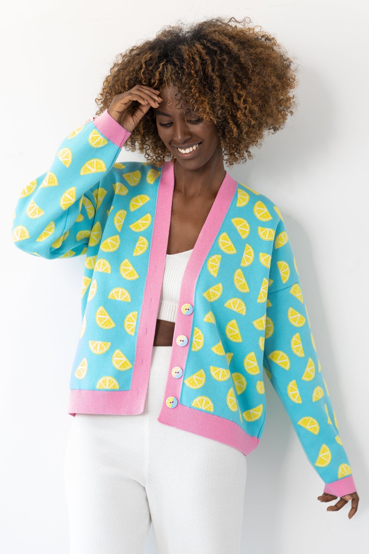 Lemon cotton cardigan - Lemon Vibe
