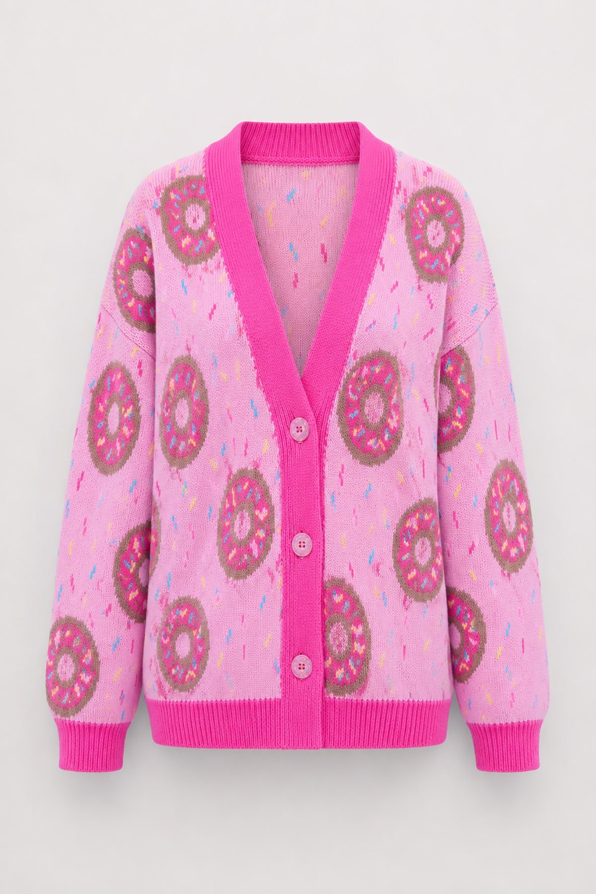 Donut cotton cardigan pink