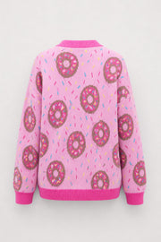 Donut cotton cardigan pink