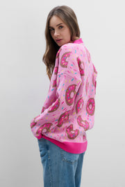 Donut cotton cardigan pink