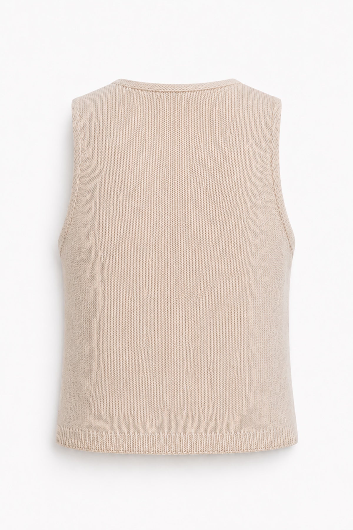 Organic cotton and cashmere button-up vest, beige