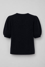 Zapinany sweter z wełny baby alpaka czarny