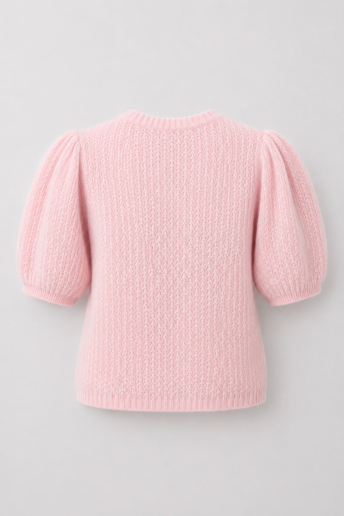Button-up baby alpaca and virgin wool sweater, pink