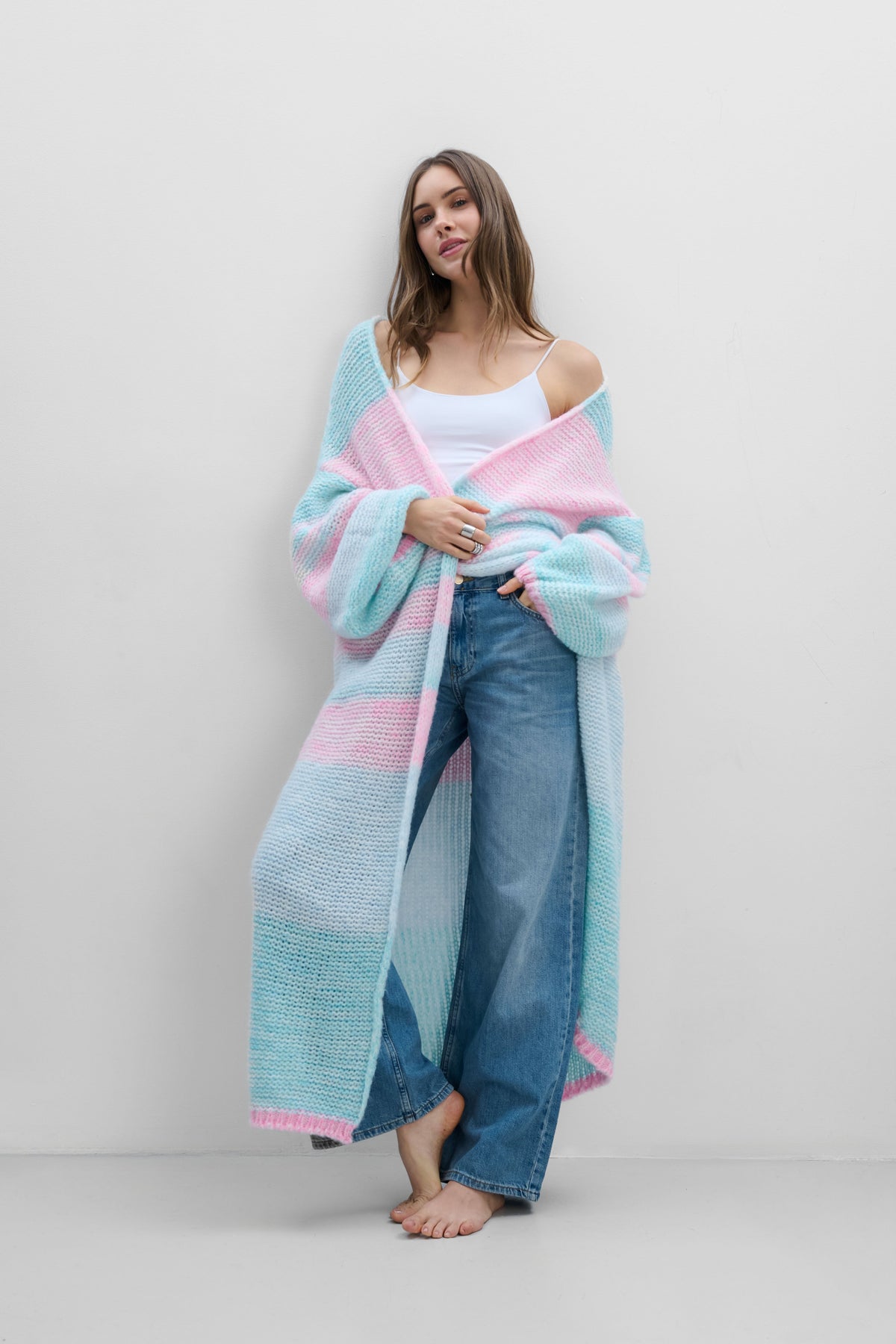 Long pastel cardigan PASTEL CLOUDS blue