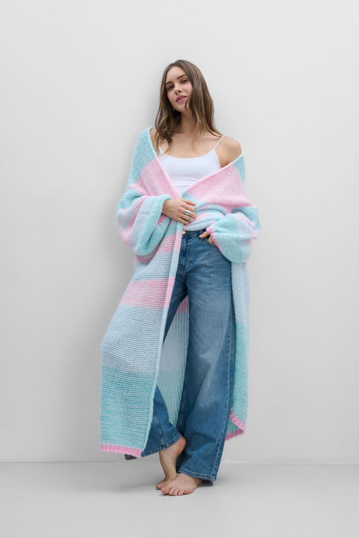 Long pastel cardigan PASTEL CLOUDS blue