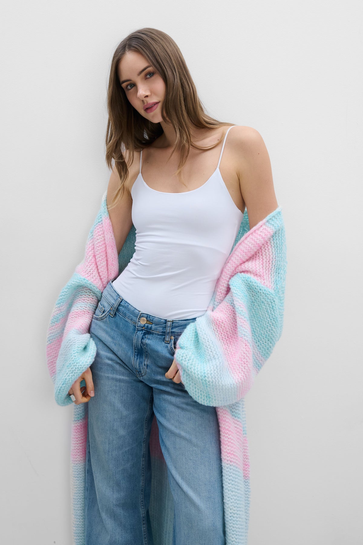 Long pastel cardigan PASTEL CLOUDS blue