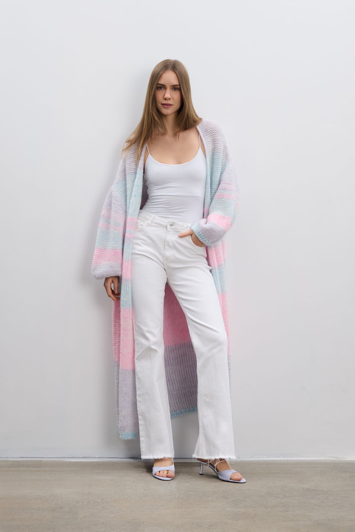 PASTEL CLOUDS long pastel cardigan purple