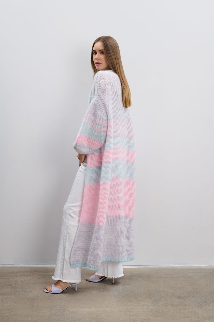 PASTEL CLOUDS long pastel cardigan purple