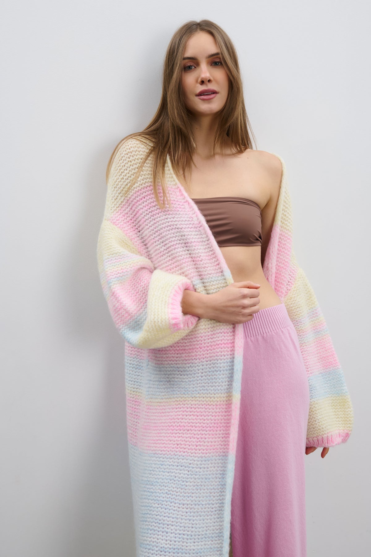 Long pastel cardigan PASTEL CLOUDS yellow