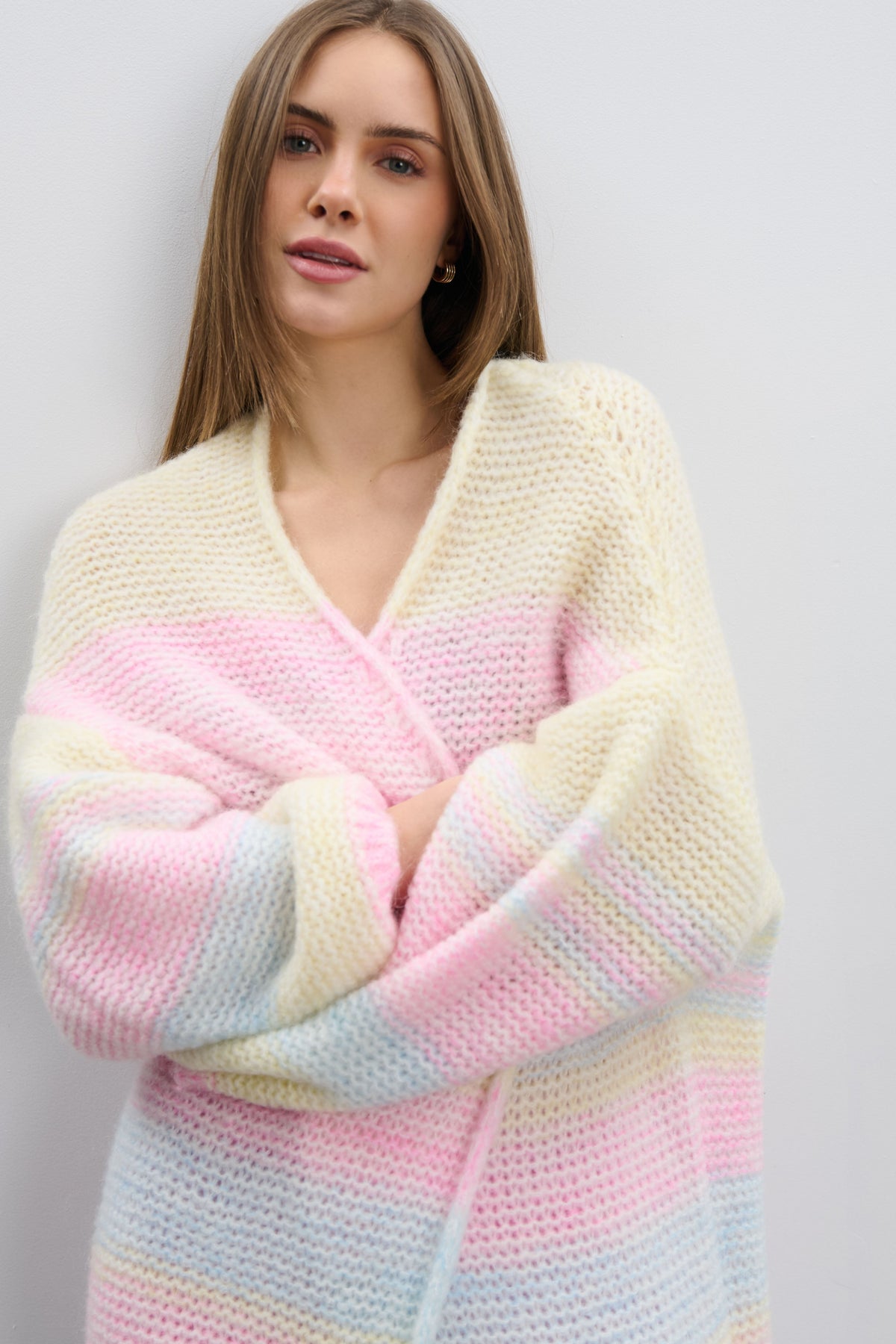 Long pastel cardigan PASTEL CLOUDS yellow