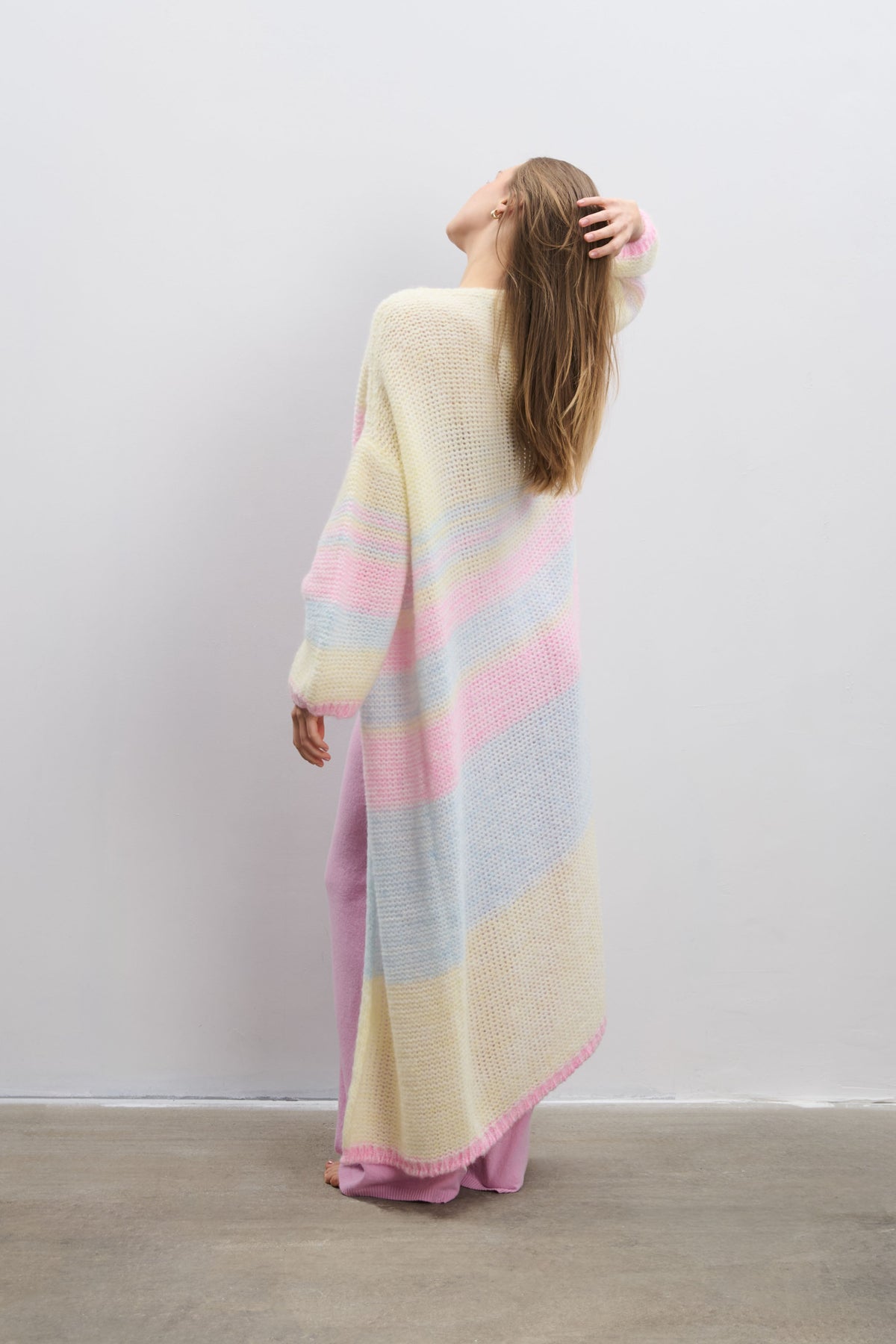 Long pastel cardigan PASTEL CLOUDS yellow