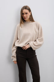 Cashmere Velvet Air Beige Cashmere Sweater