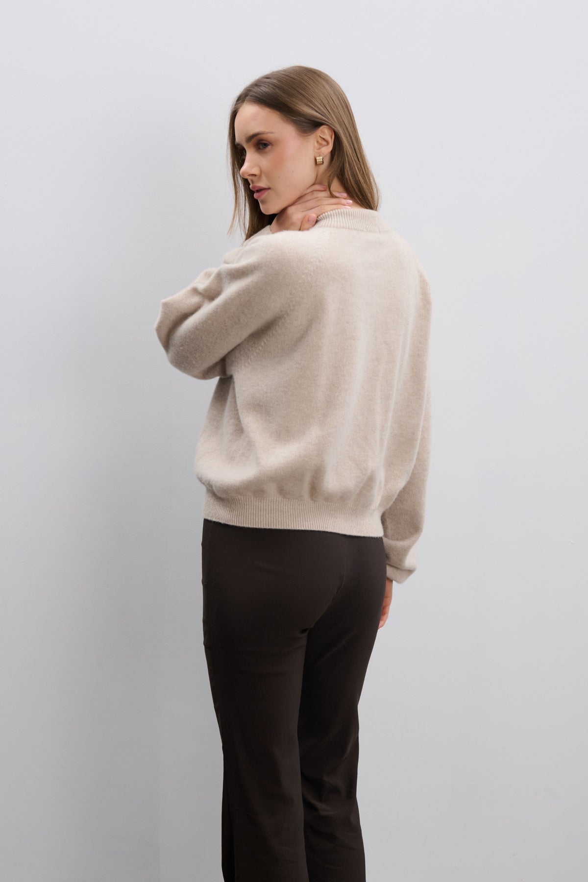 Cashmere Velvet Air Beige Cashmere Sweater