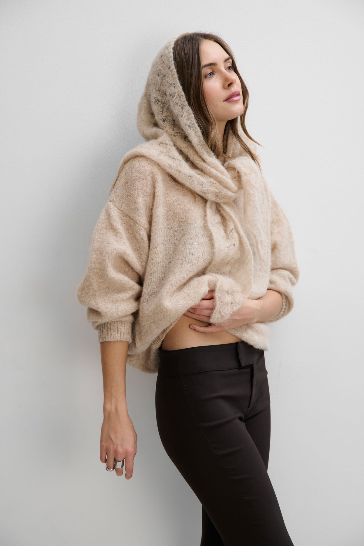 Cloudloom Shawl alpaca fur coat with a hole in the wool